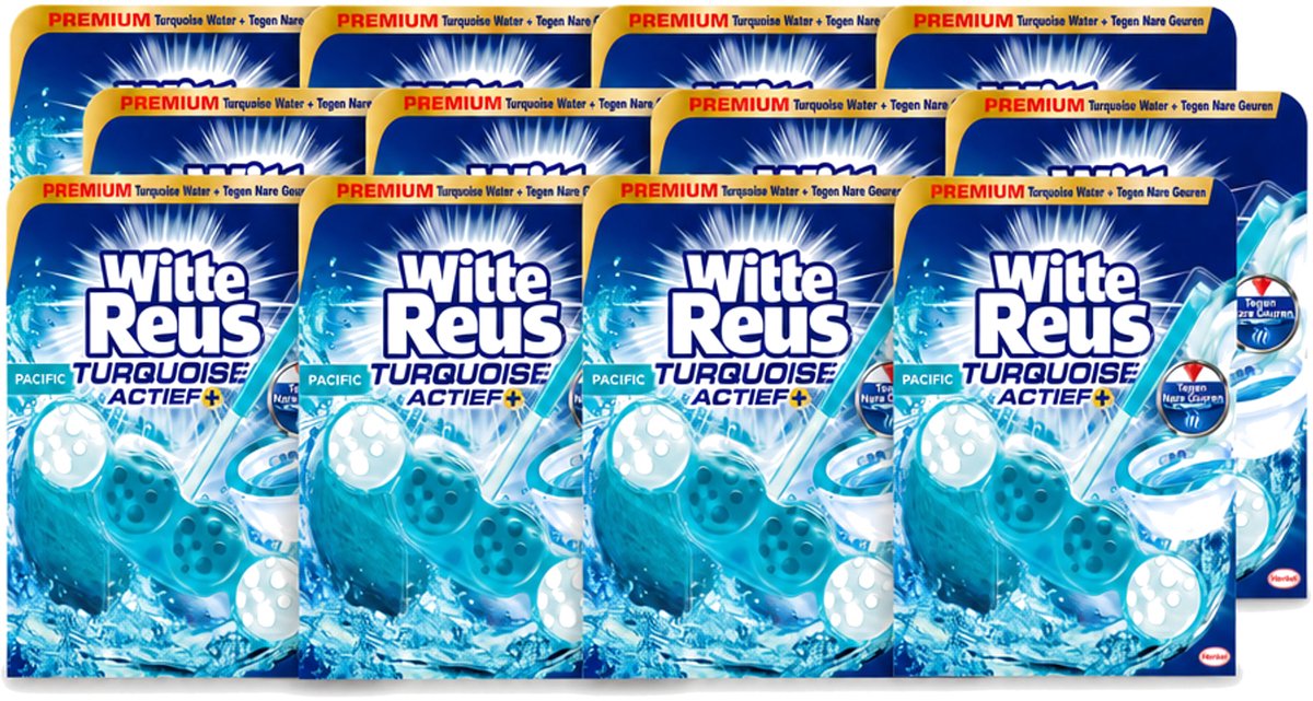 12 x Witte Reus - Turquoise Actief Toiletblok - 1 Toiletblok - Voordeelverpakking - 12 stuks