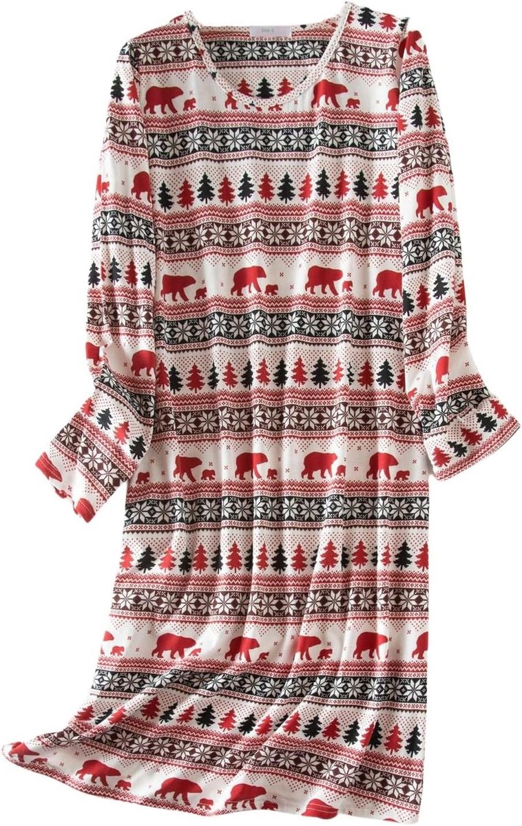 Pyjama voor dames, zomer, katoen, licht, grote maat, nachthemd, bedrukt,