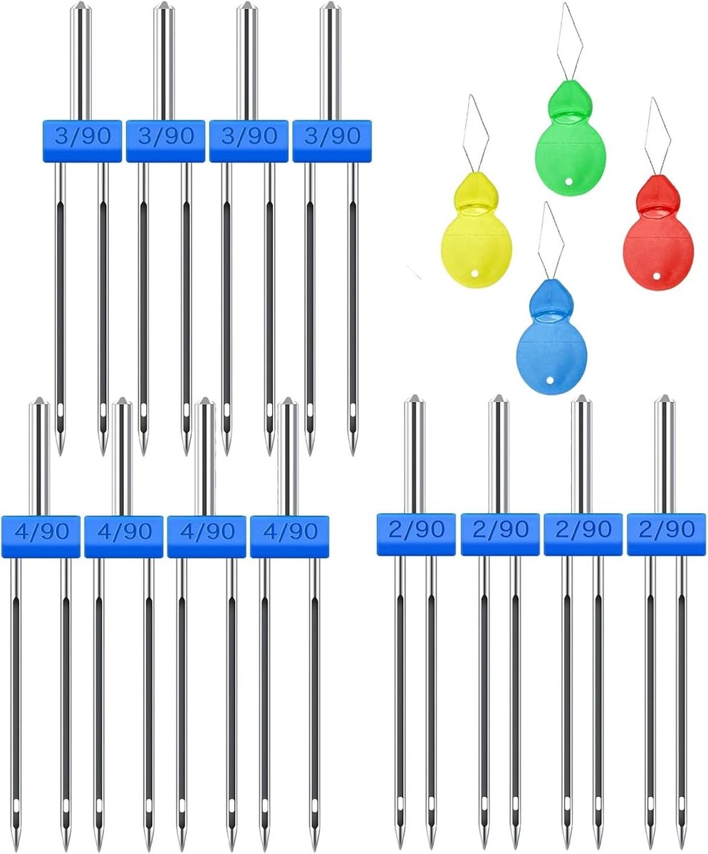 Dubbele naalden voor naaimachine - Universele 12-pack, ideaal voor creatief naaien en quilten