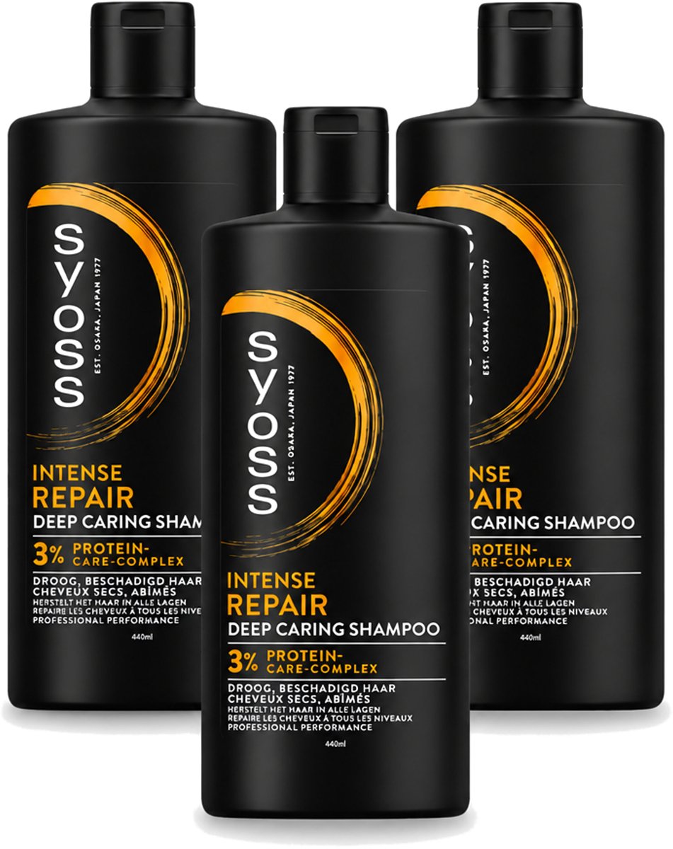 3 x SYOSS - Repair 440 ml - Shampoo - Herstellende Formule - 440ml - Voordeelverpakking - 3 stuks