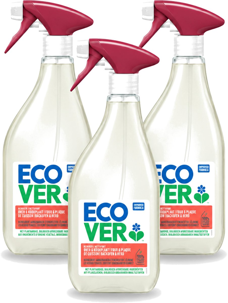 3 x Ecover - Oven- & Kookplaatreiniger - Power Cleaner - 500 ml - Voordeelverpakking - 3 stuks
