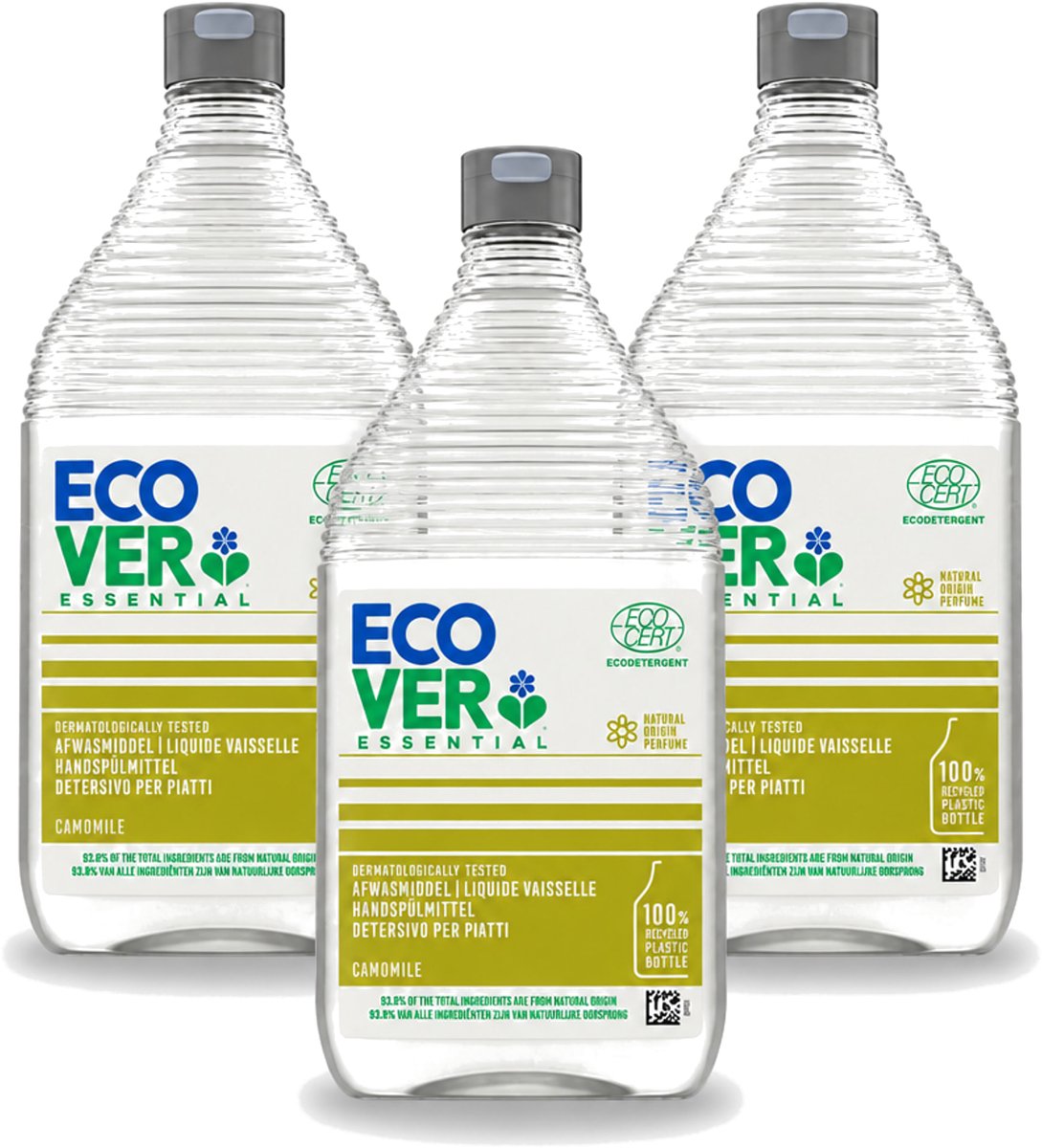 3 x Ecover - Afwasmiddel Essential - Kamille - 950 ml - Voordeelverpakking - 3 stuks