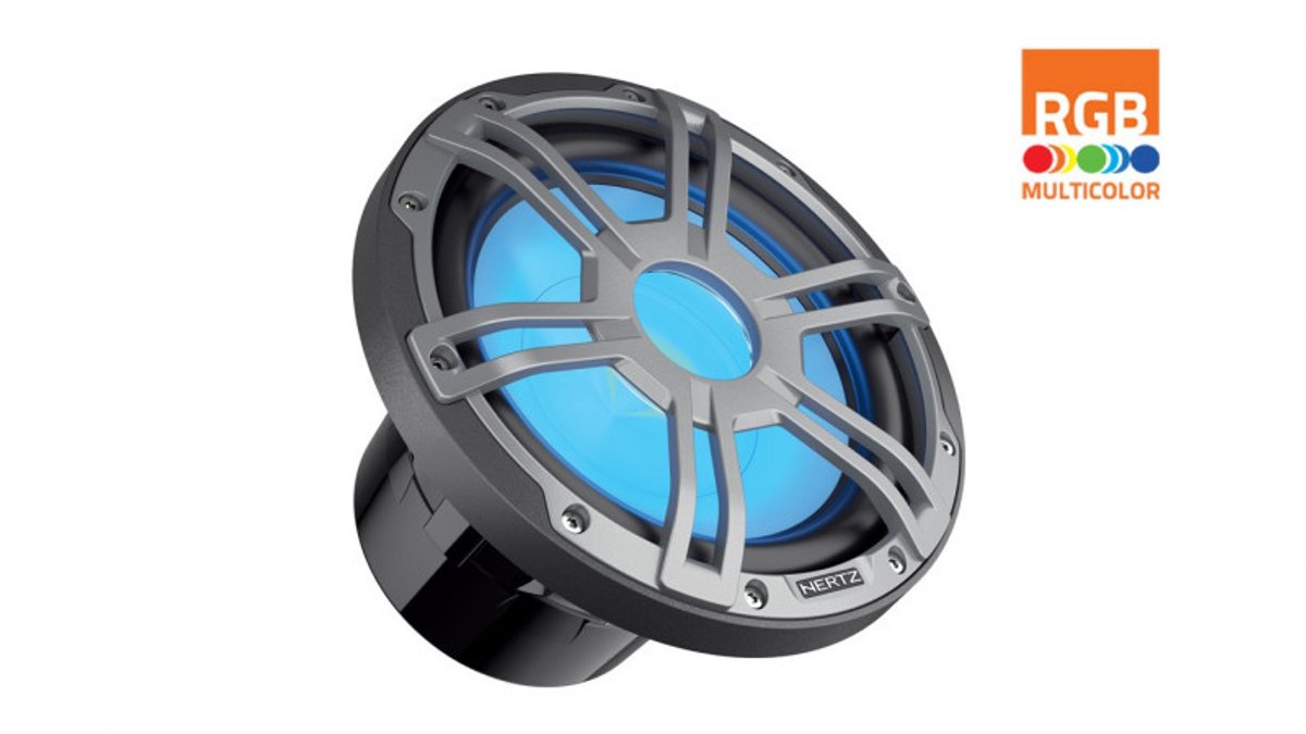 Hertz HMS 10 S2-LD-G -10" Marine Sport subwoofer 2 Ohm grijs RGB LED