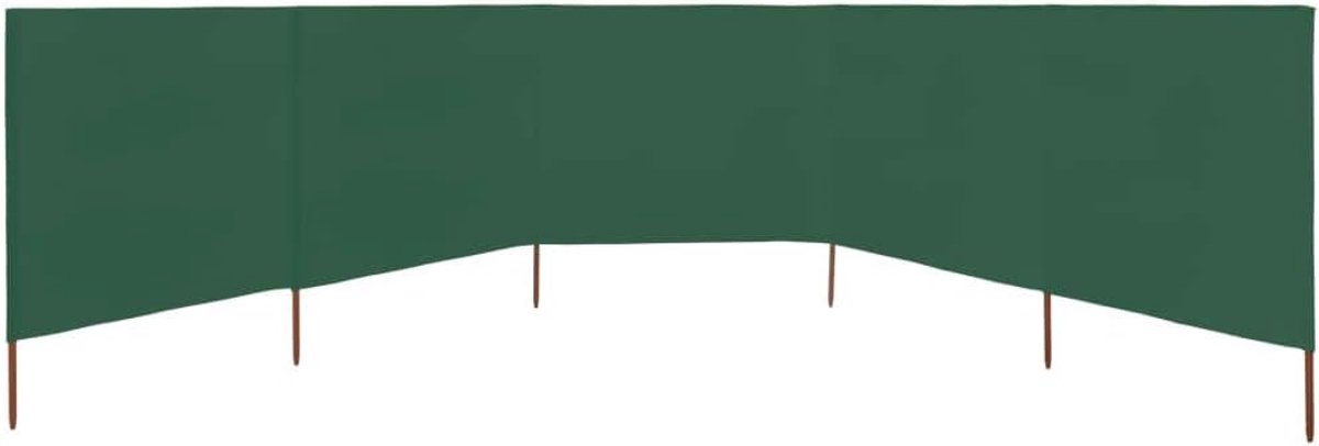 5-delige windbescherming, opvouwbaar, windbescherming, inkijkbescherming, zonwering, camping, balkon, terras, tuin, hek, strand, 600 x 80 cm, groen