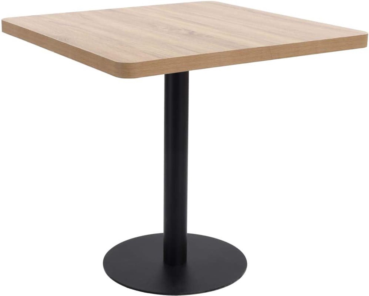 Houtnerf stalen onderstel romantisch elegant 80x80x75cm lichtbruin