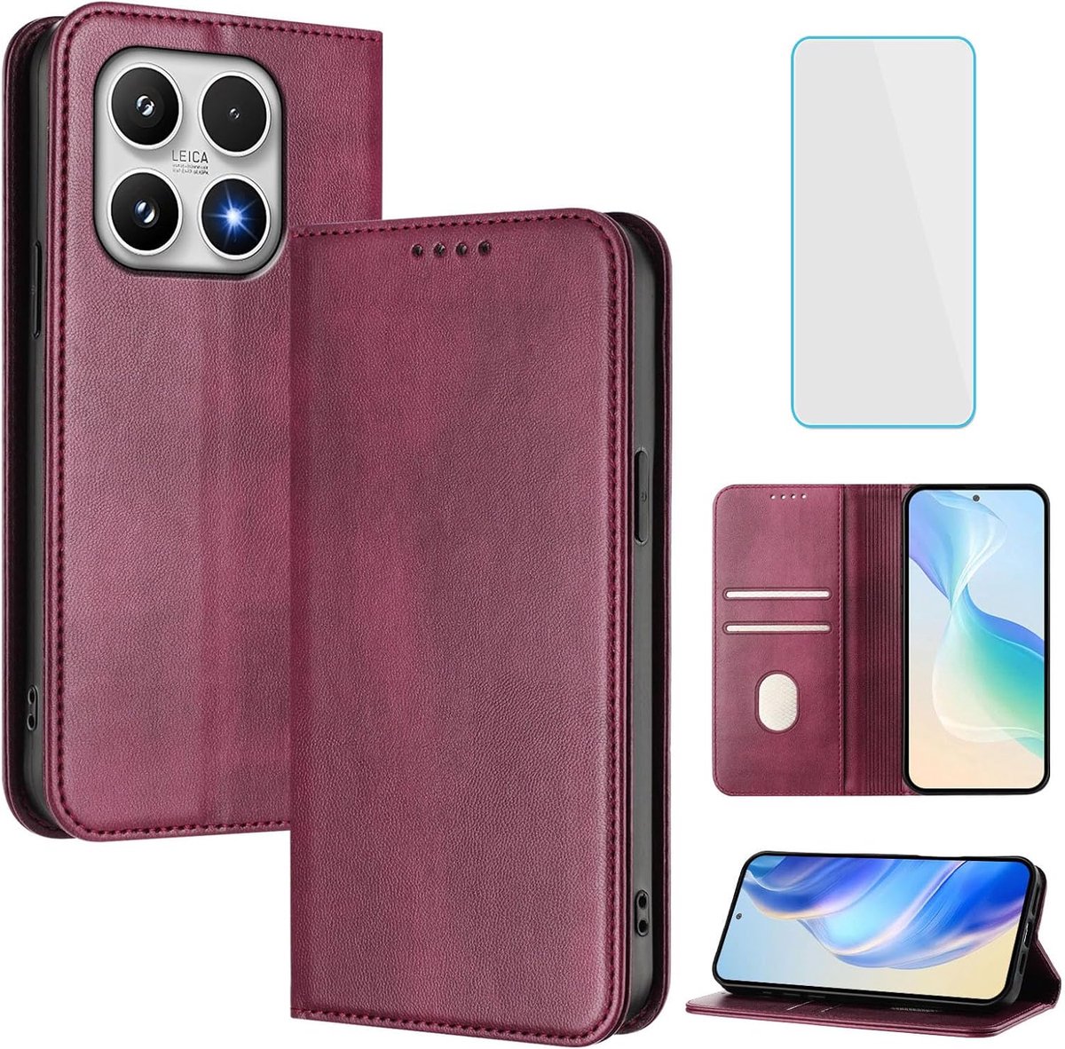 Hoesje voor Xiaomi 17T 5G Hoes Burgundy