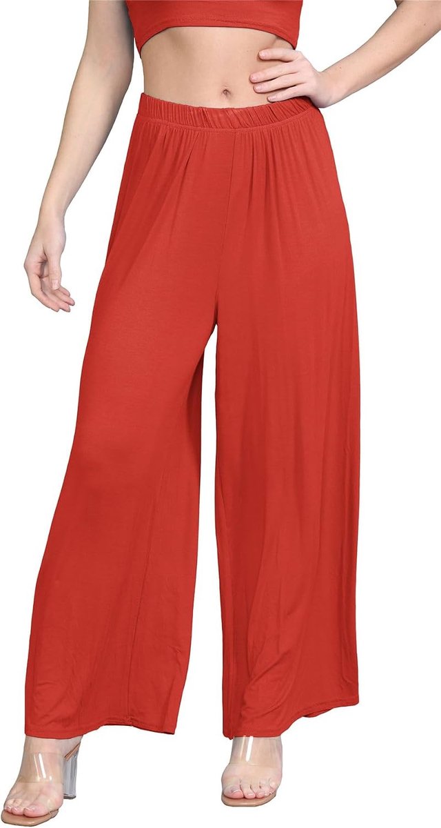 Effen wijde pijpen uitlopende Palazzo casual basic baggy zomerbroek broek