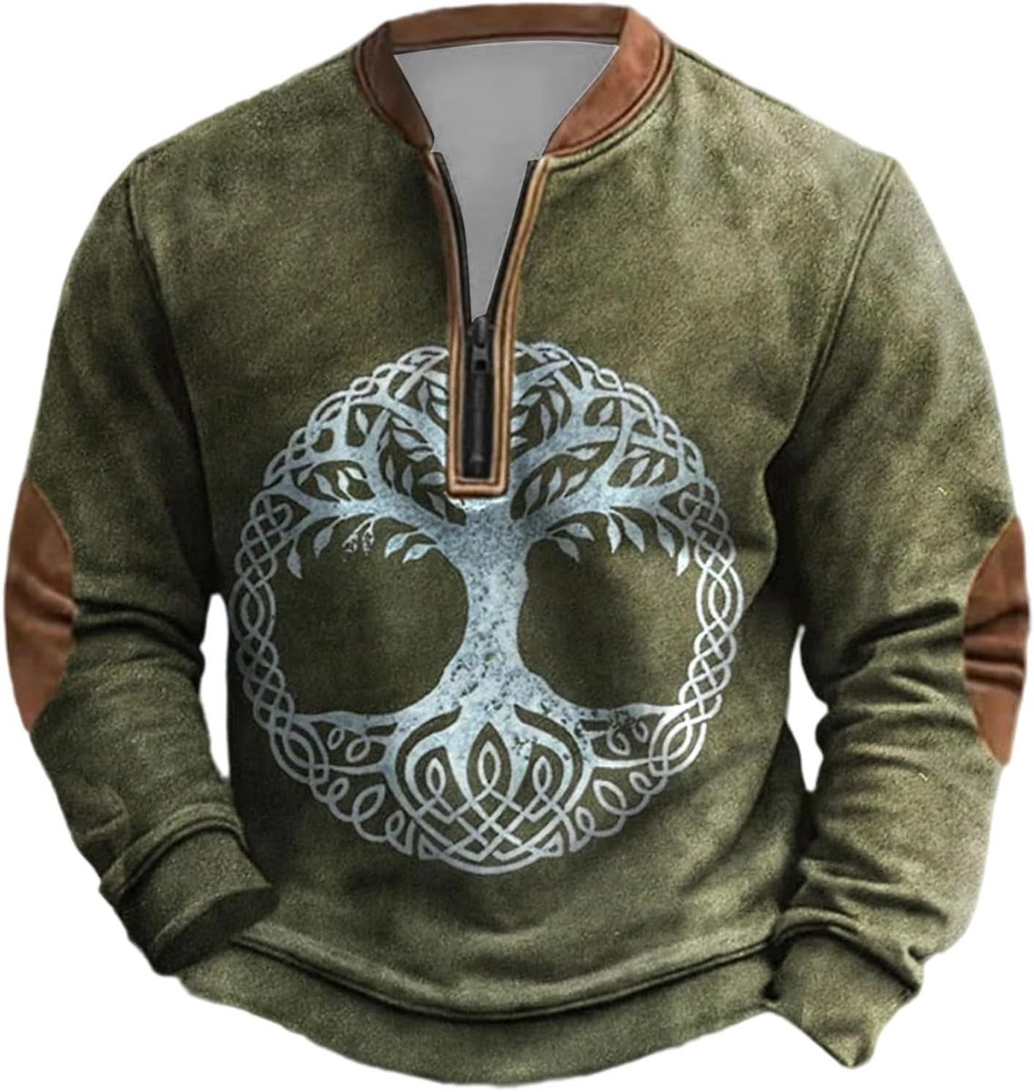 Norse Mythology Trui met halve ritssluiting (groen, XXXXXL)