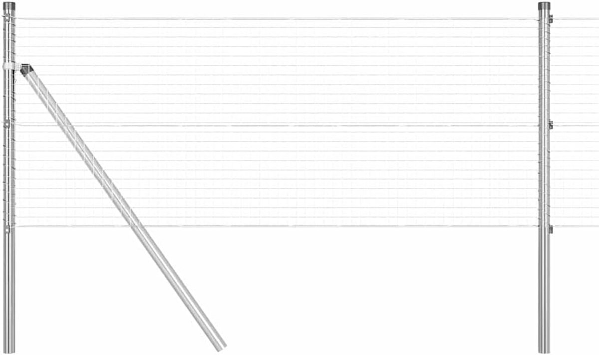 Palen set zilver 50 x 0,5 m, 25 x 25 mm net, 4 stuks voor tuin en terras