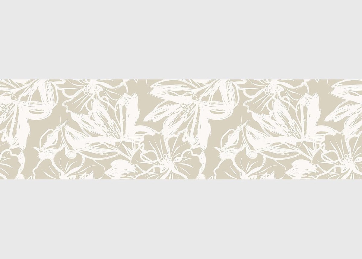 Design AWB 8418 Zelfklevende bloemenrand, zelfklevende decoratie voor muren, meubels, behang, wandbekleding en deuren, folie, meerkleurig, breedte 500 cm x hoogte 14 cm