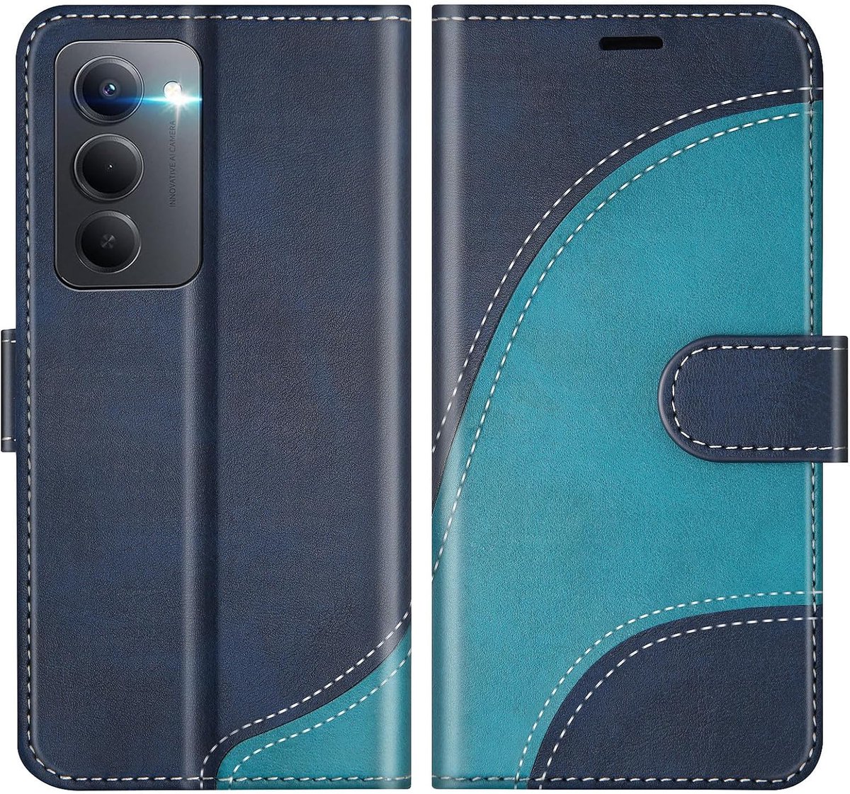 Hoesje voor Xiaomi Redmi 15 4G / 5G, PU Lederen Bookcase Portemonnee Beschermhoes Telefoonhoesjes, Flip Case Beschermhoesje voor Redmi 15 4G / 5G, Blauw