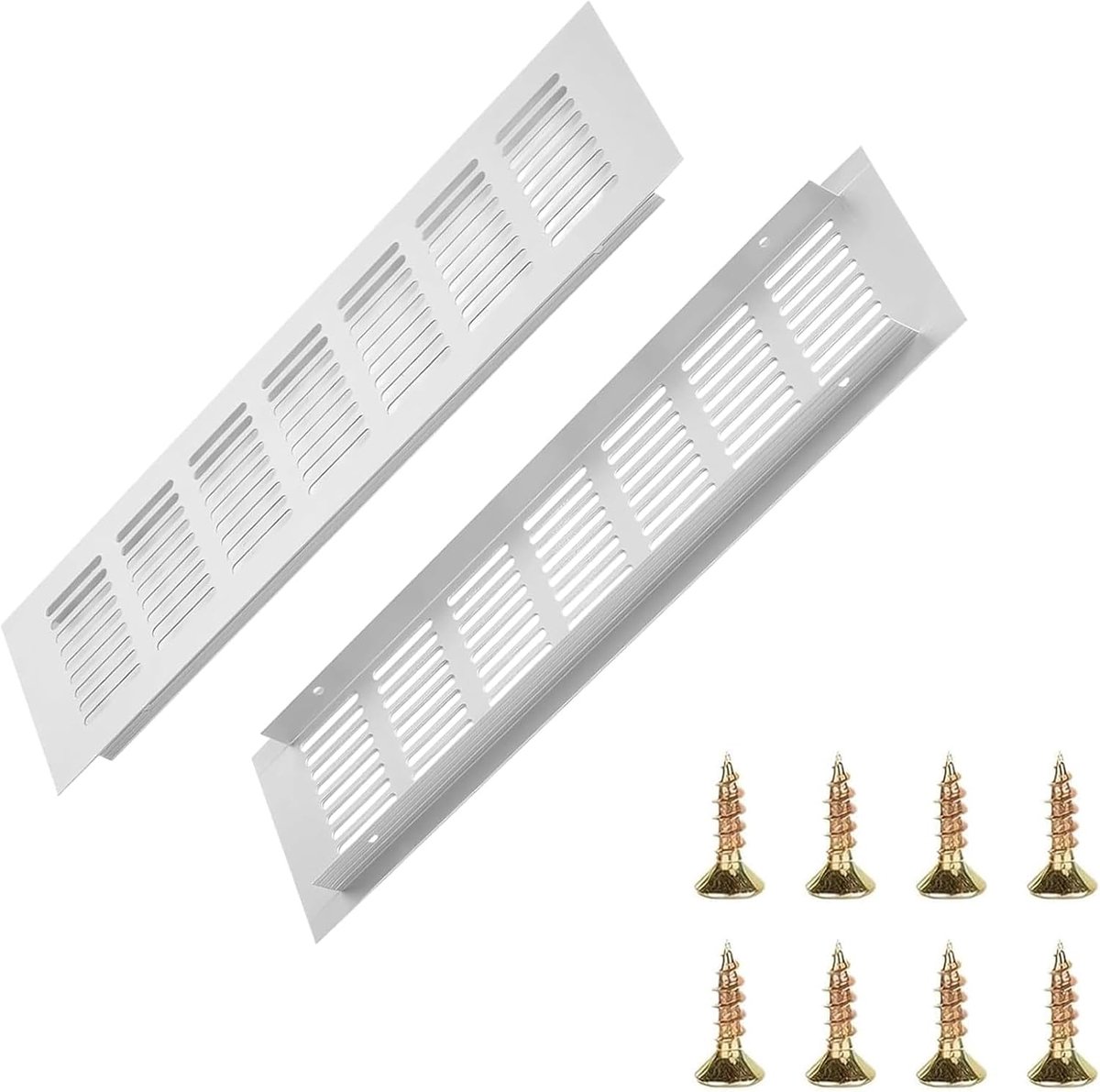 Roosters – Rechthoekige deurroosters voor schoenenkasten, woonkamers, badkamers en keukens – 8x30 cm