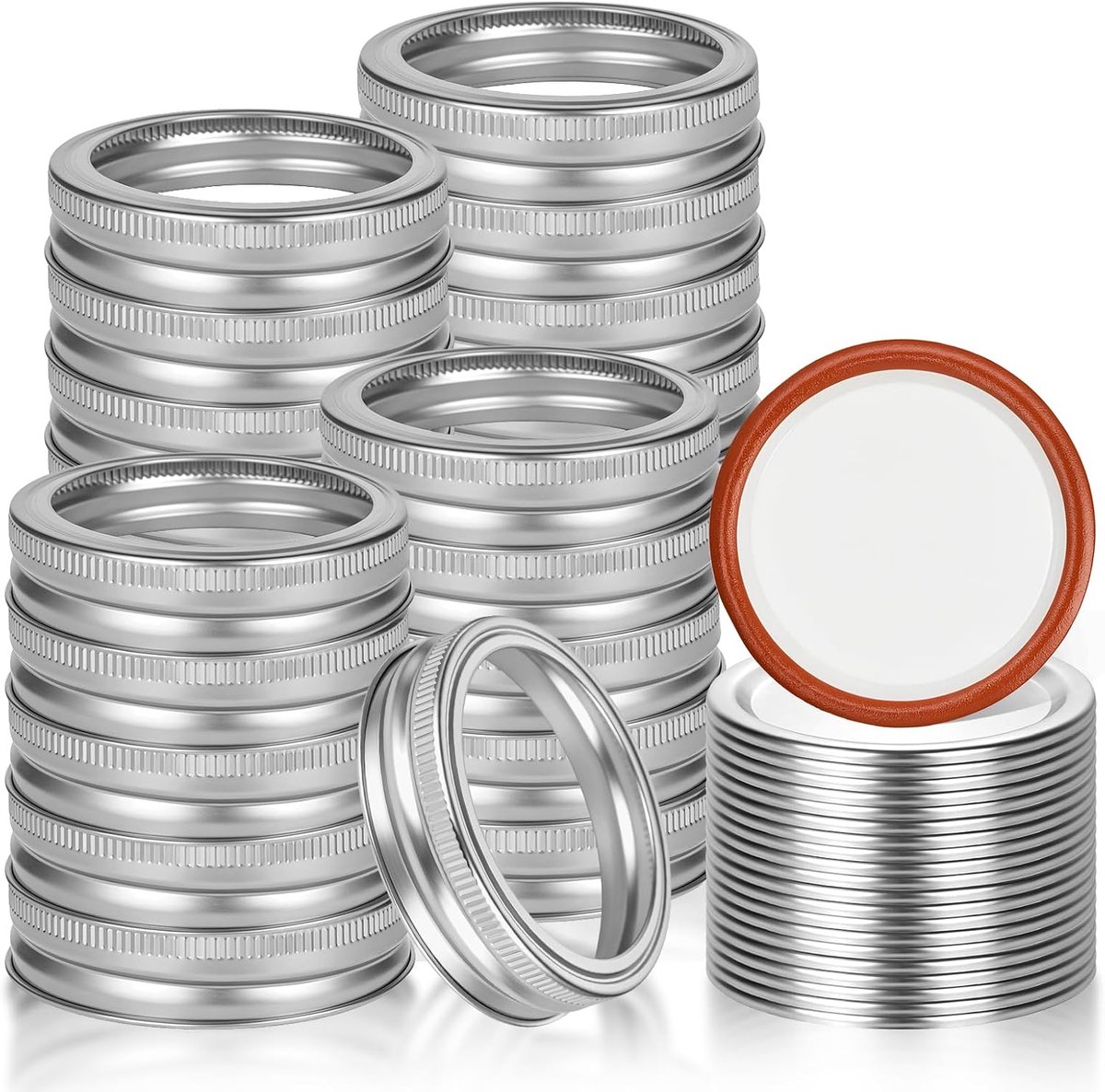 20 stuks Mason Jar deksel, 70mm inmaakglas afdichtingskappen, vervangende deksels voor inmaakglazen, Mason Jar normale mond deksel en ringen herbruikbaar voor jam, kruiden, drankjes