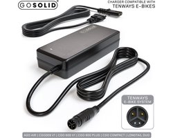 GO SOLID! Oplader 4 polig geschikt voor Tenways CGO800S Plus, Longtail DUO, CGO600 (New Edition), AGO AIR & CGO Compact Elektrische Fiets