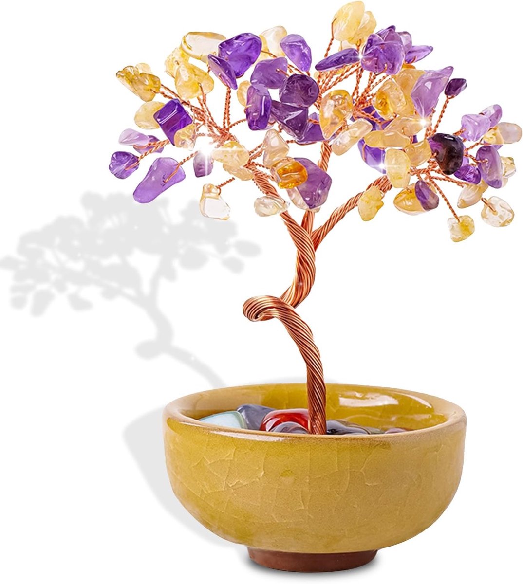 geschenken, chakra-stenen, feng shui boom, levensboom, kristal, geldboom, helende stenen, edelstenen, boom, bureau, Feng Shui decoratie, spirituele geschenken voor vrouwen