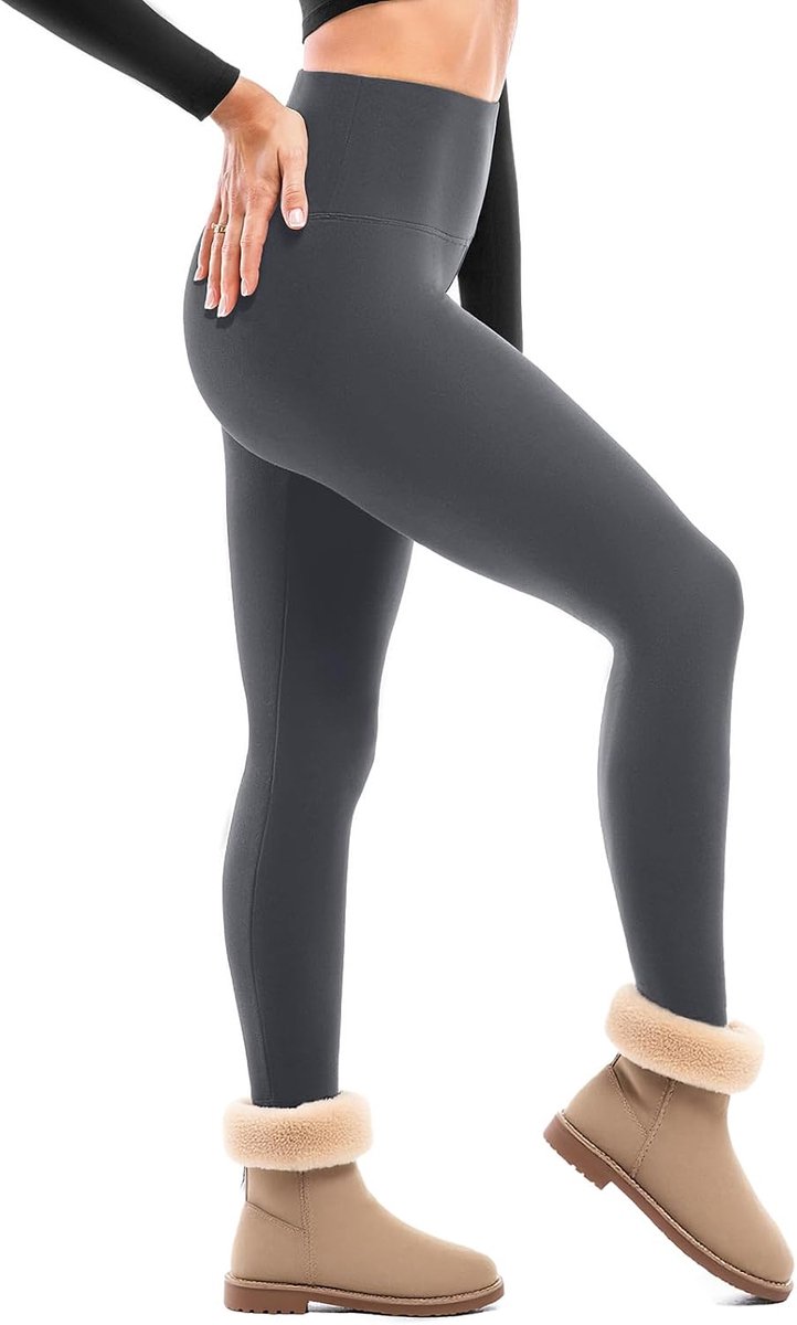 Leggings voor dames, gevoerd, thermische broek, hoge taille, verdikte warme leggings voor de winter