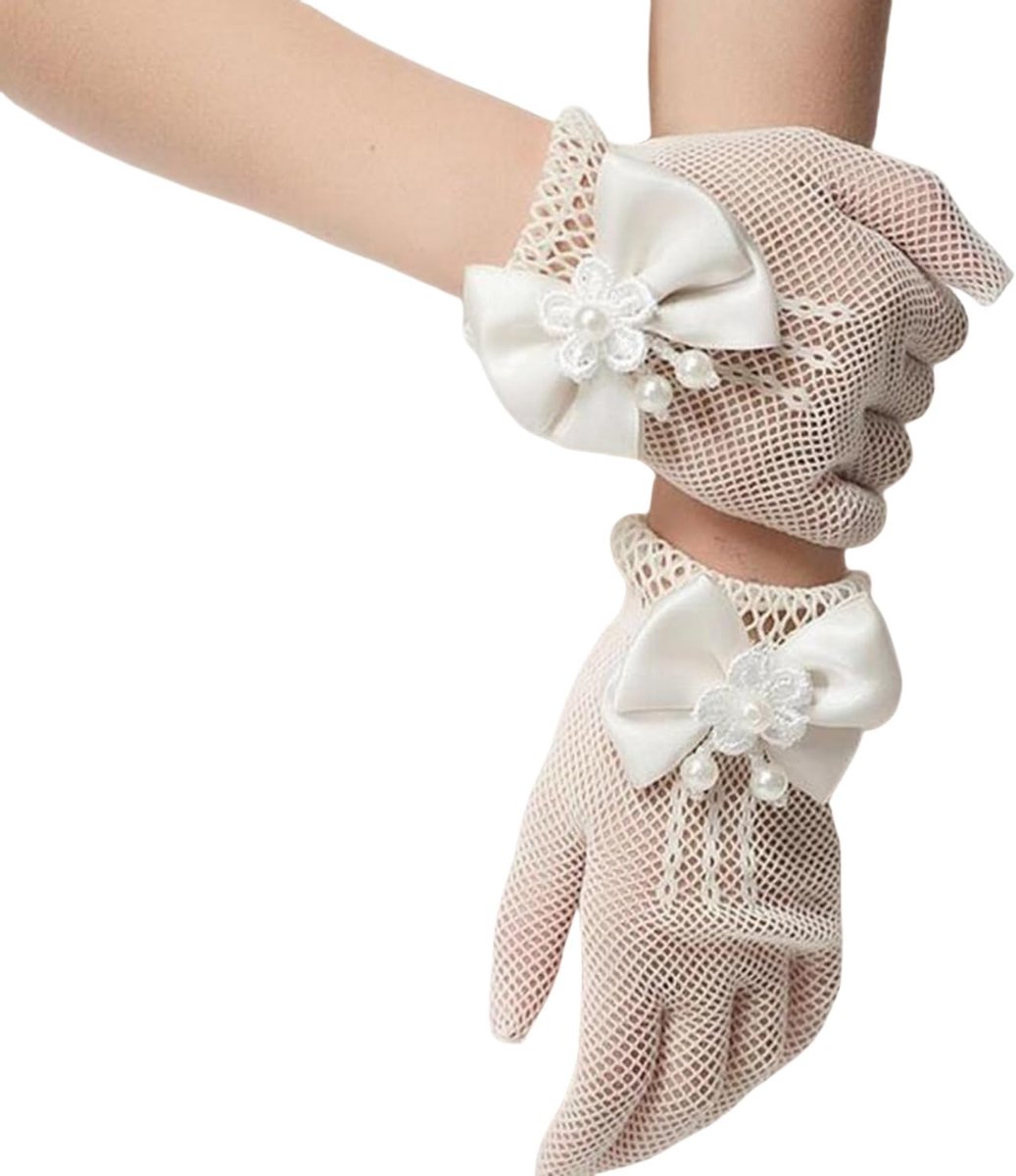 Handschoenen nethandschoenen met strik korte kanten handschoenen Fishnet kanten handschoenen elegante korte handschoenen prinsessenhandschoenen voor bruiloft banket