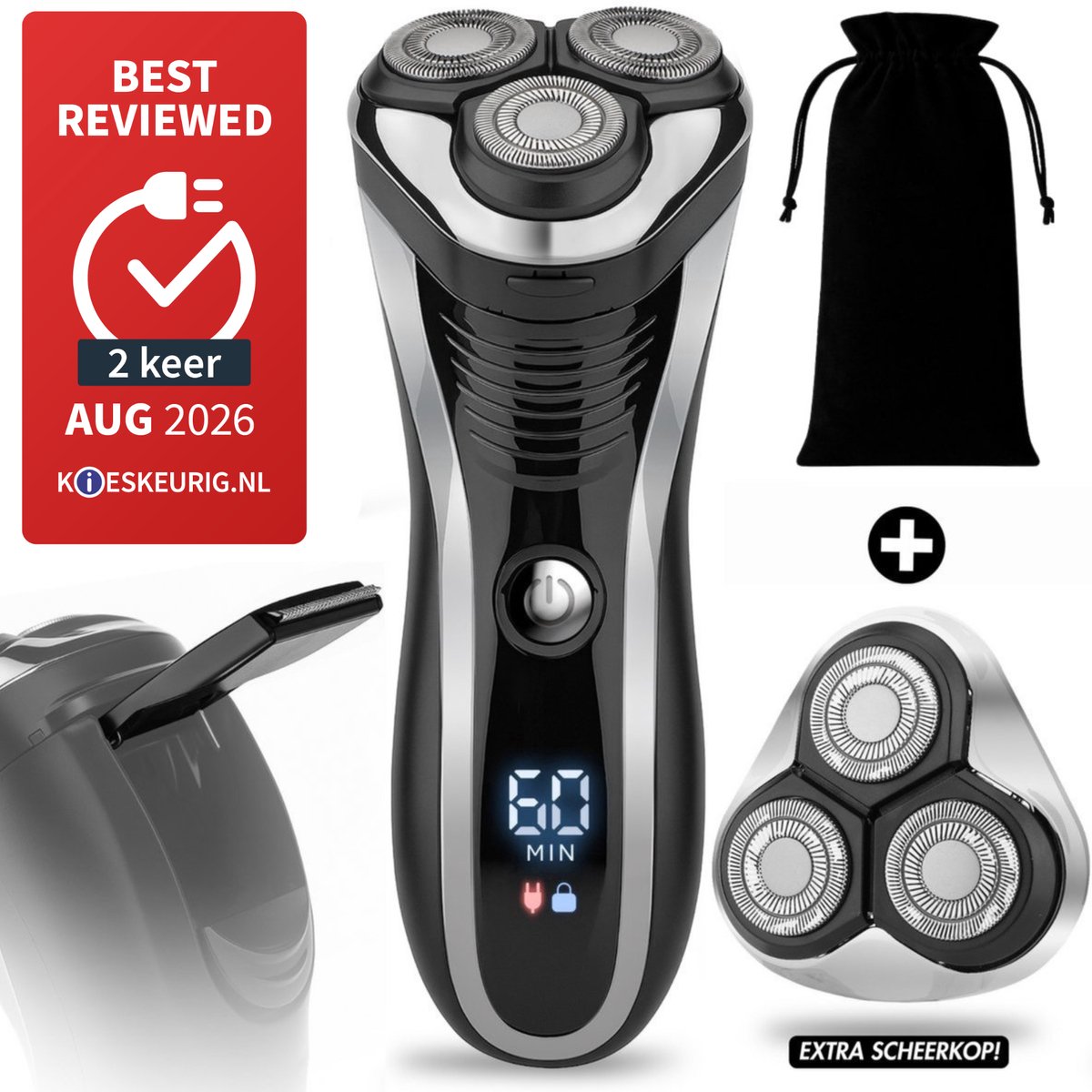 Bol.com 2-in-1 Scheerapparaat Mannen met Trimmer S1111 + Extra Scheerkop - Sansbeaute® - Nat & Droog – Precisietrimmer - Elektri... aanbieding
