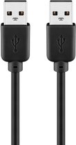 Goobay USB 2.0 kabel USB-A naar USB-A, 3 m, 480 Mbit/s, dubbel afgeschermd, koperen aders, zwart