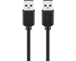 Goobay USB 2.0 kabel USB-A naar USB-A, 3 m, 480 Mbit/s, dubbel afgeschermd, koperen aders, zwart