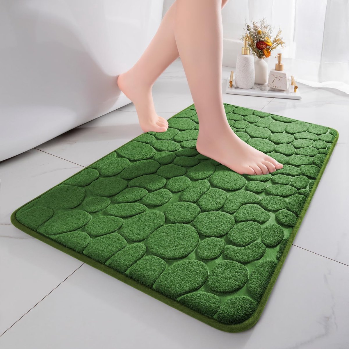 chakme Badmat antislip, 60x90 cm Groen Badkamertapijt