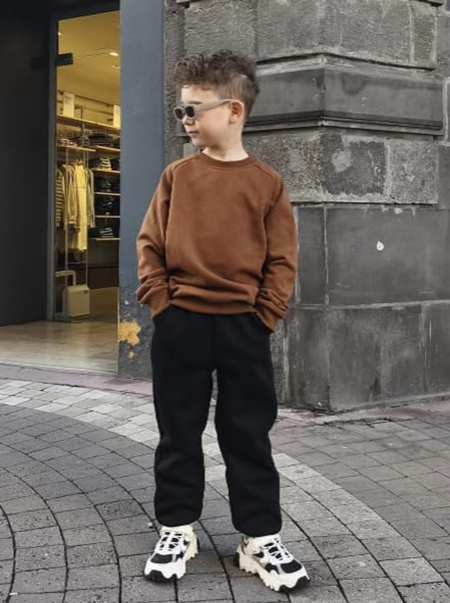 ELEPHANT Sweatshirt met ronde hals voor jongens, lichte fleece trui met lange mouwen voor kinderen, zacht en warm