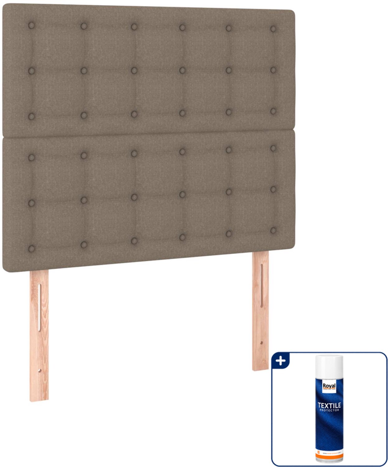 vidaXL Boxspring met matras en LED - 120 x 190 cm - taupe - Inclusief textielbeschermer 500 ml Groen