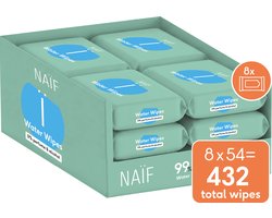 Naïf - Sterke Billendoekjes - 99% Water - 0% parfum en 0% alcohol- 432 doekjes (8x54)