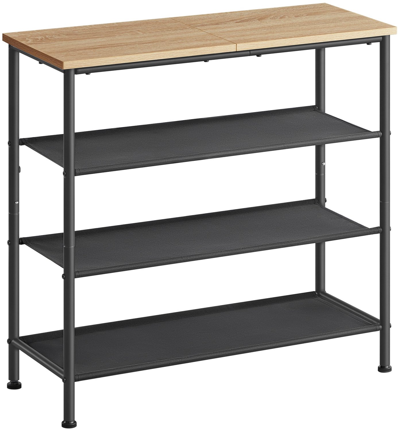 Oskar LBS035B11 schoenenrek – Sonoma en zwart – 75 × 30 × 71 cm – 3 schoenenplanken Sonoma | Zwart