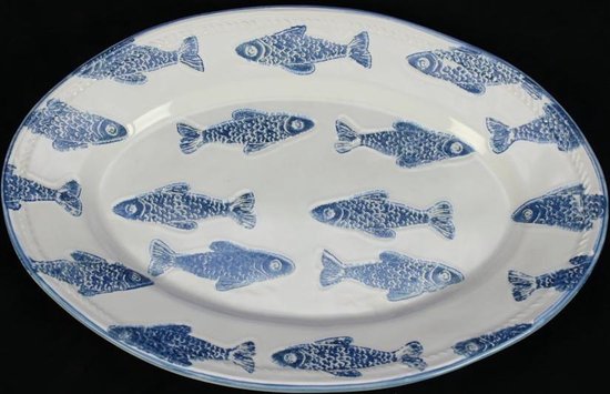 Ontbijtbord Vissen 6 stuks blauw/wit | bol.com
