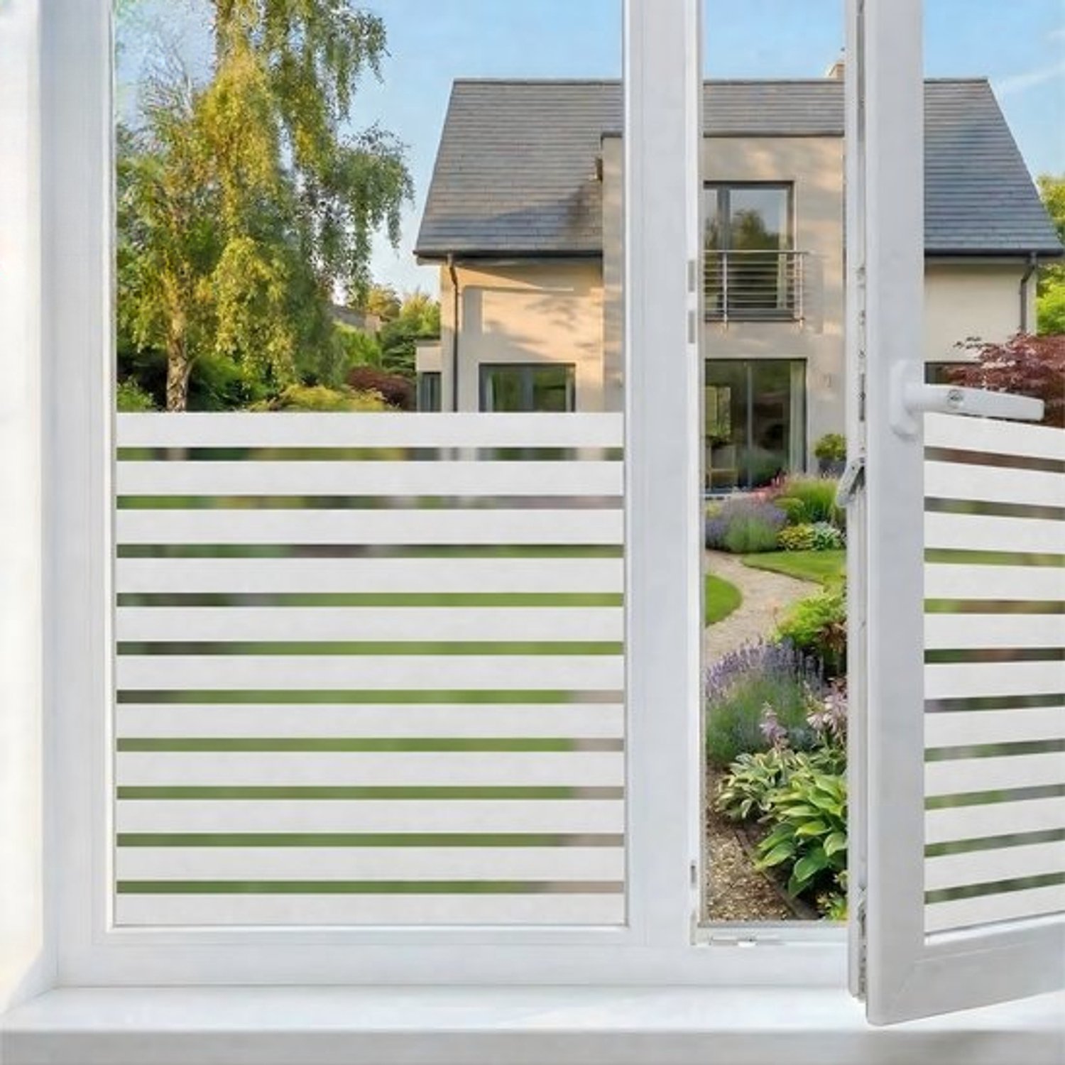 Homewell Isolerende Raamfolie Strepen - Voor HR++(+) Glas - 70x300cm – Zonwerend - Horizontaal & Verticaal - Statisch