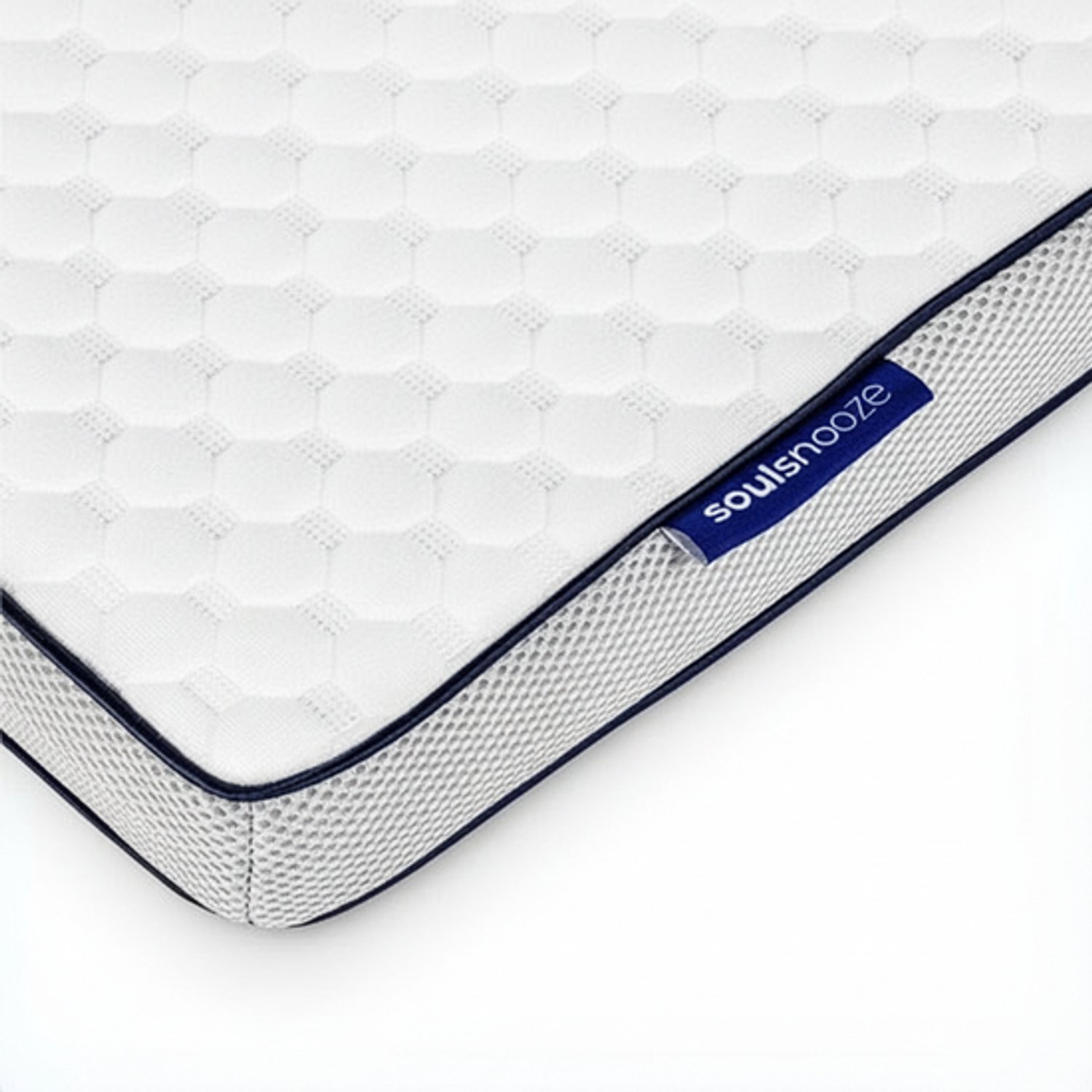 Soulsnooze DuoComfort Matras Topper 90x200 cm - Matrastopper Memory Foam - Traagschuim Topmatras - Topdekmatras - Topmatrassen - Aanpasbaar Design - 3D Air Mesh - Medium Hardheid Witte bovenkant en zwarte onderkant