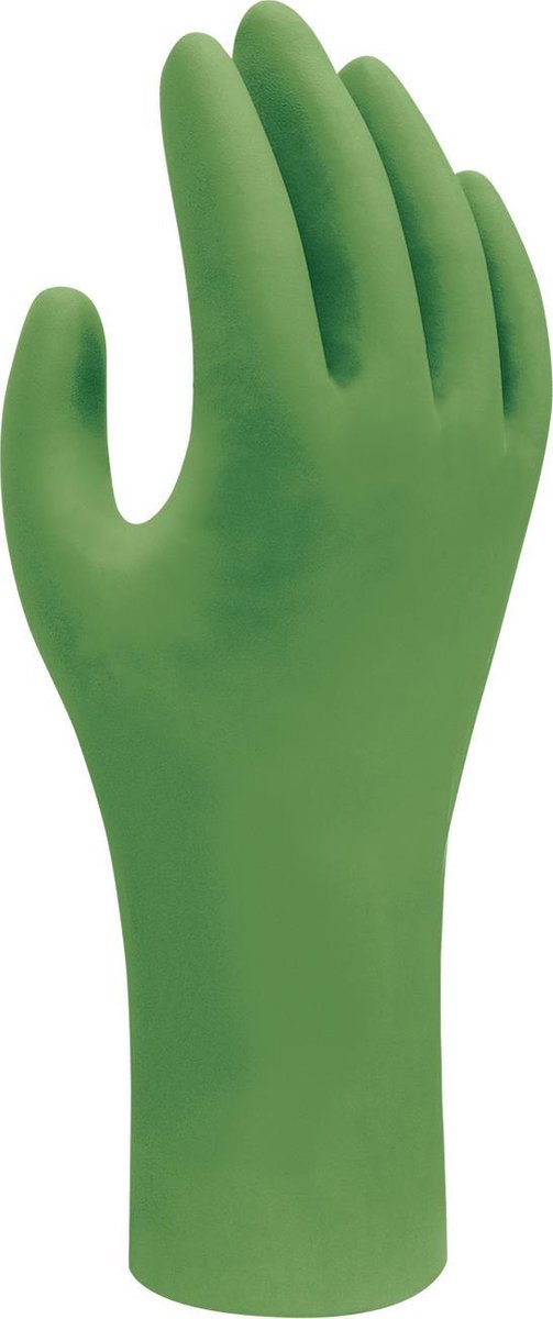 Goedkoopste Showa Wegwerp handschoen - Bio-nitril - Poeder en Latex vrij- 100 stuks - Maat 2 x XL - Groen 6110PF