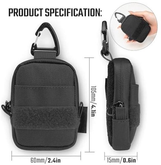 Mini EDC Organizer A6 - 500D Cordura Nylon Tas met 2 Vakken voor AirPods en Hoofdtelefoon — afbeelding 2