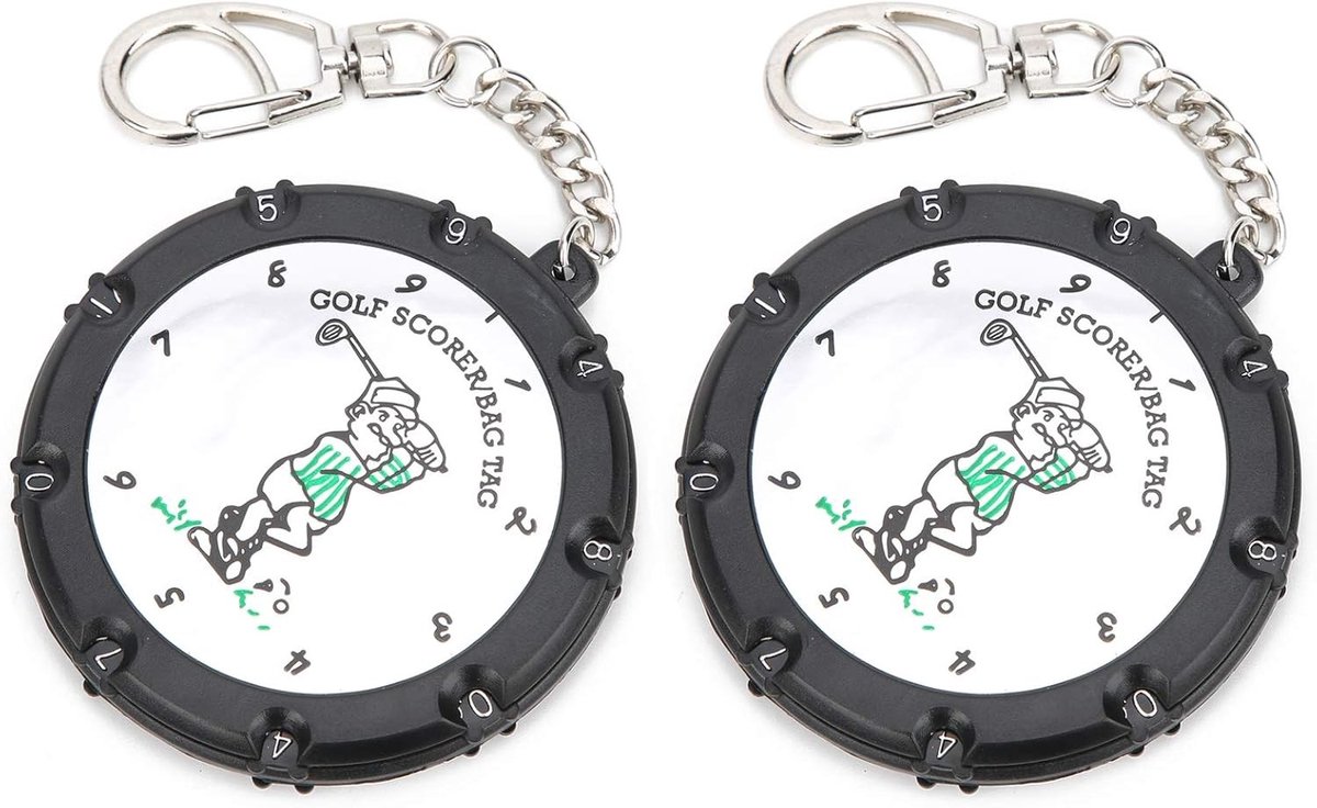 2 Stuks Golf Score Counters - Draagbare Stroke Tellers voor 18 Holes, Ideaal Golf Accessoire met Sleutelhanger en Dubbelzijdig Ontwerp