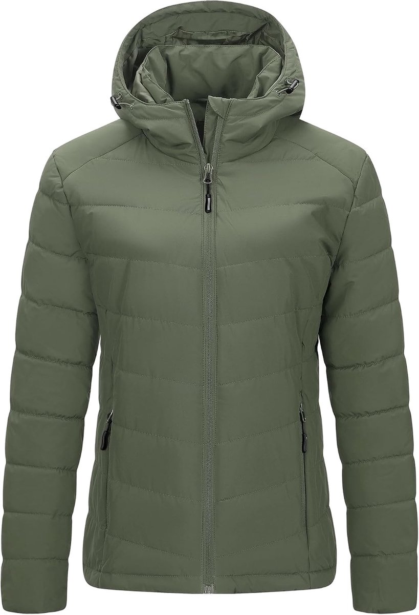 Ventures Gewatteerde damesjas, warme winterjas met capuchon