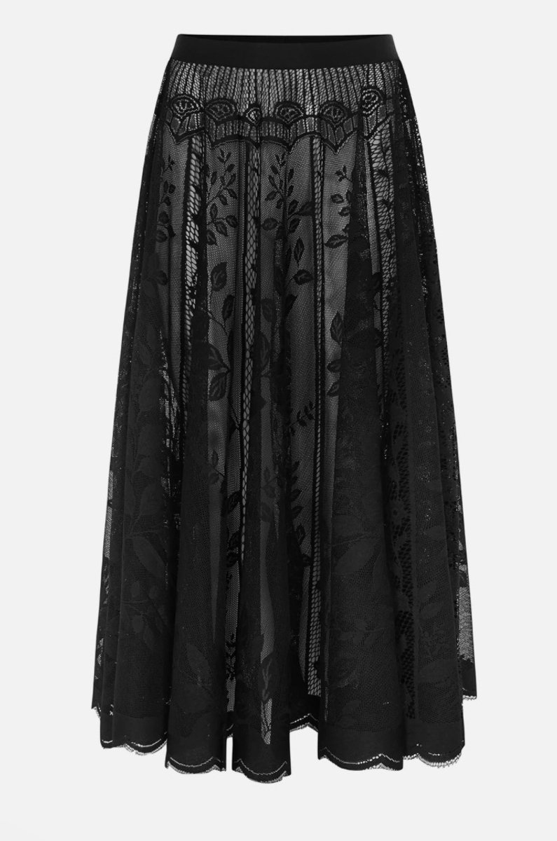 Lollys Laundry Collins - Rok - Kant - Zwart - M