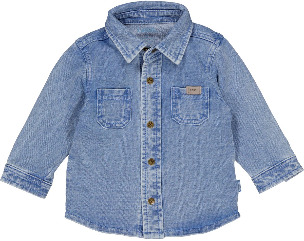 B.E.S.S Jongens Blouse Arian Blue Denim maat 80