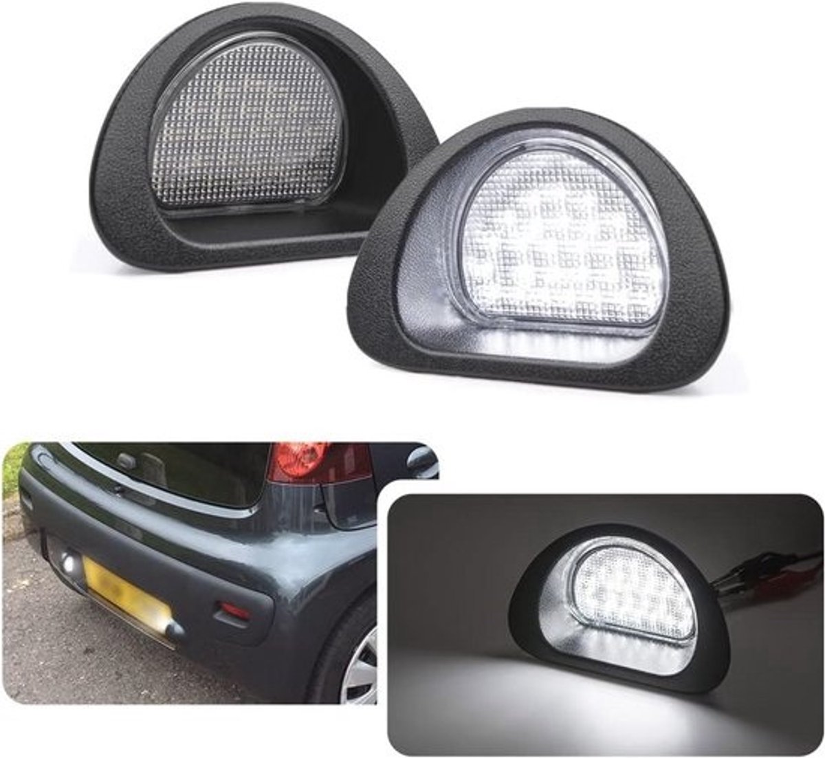2 Stuks LED Kentekenplaatverlichting - Voor Peugeot 107 & Citroen C1