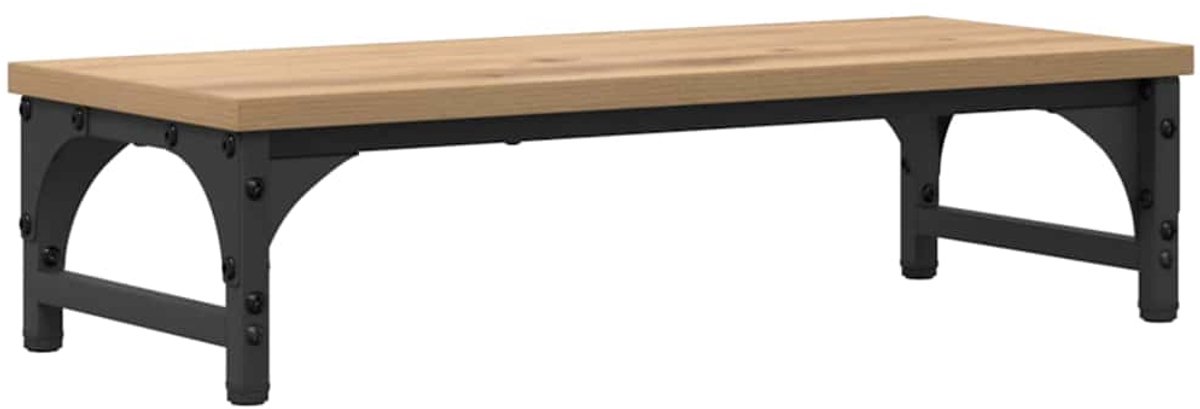 vidaXL Monitorstand - Artisanaal - eiken - 55 - x - 23 - x - 14 - cm - Bewerkt - hout