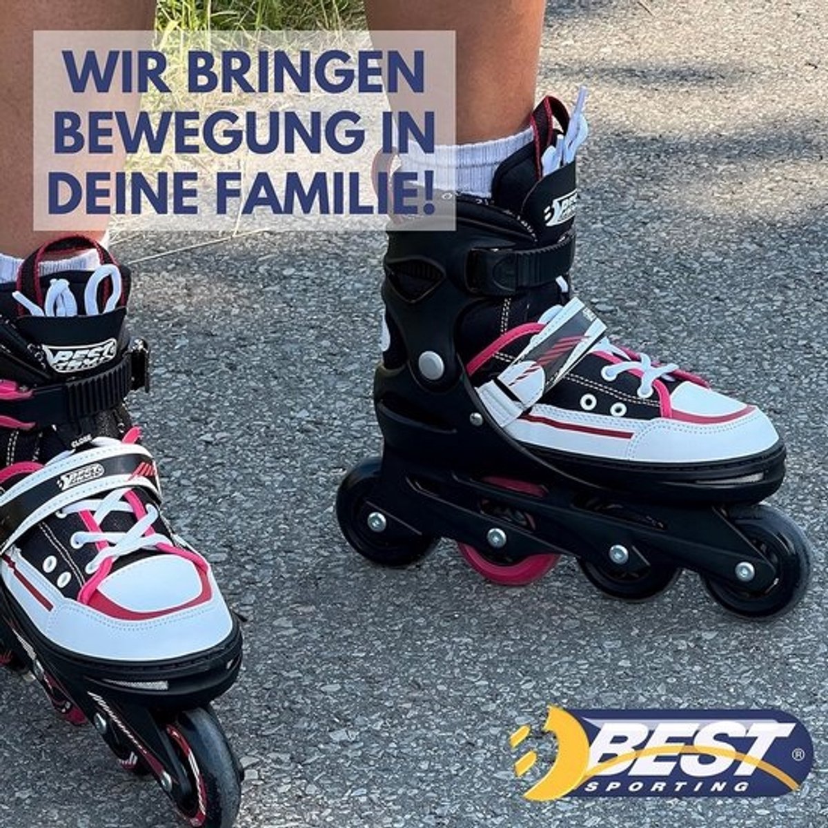 Verstelbare inline skates voor kinderen en jeugd, maat 33-37, zwart en rood