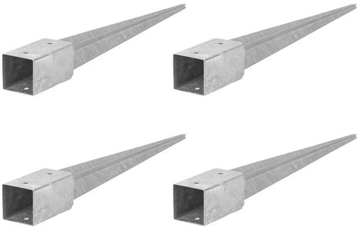 Set van 4 Haken voor Schuttingpalen 70x70 mm Lengte 750 mm Verzinkt