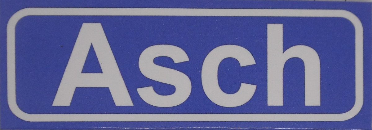 Souv© - koelkast magneet - plaatsnaam bord - kombord - souvenir - koelkastmagneetje - relatiegeschenk Asch