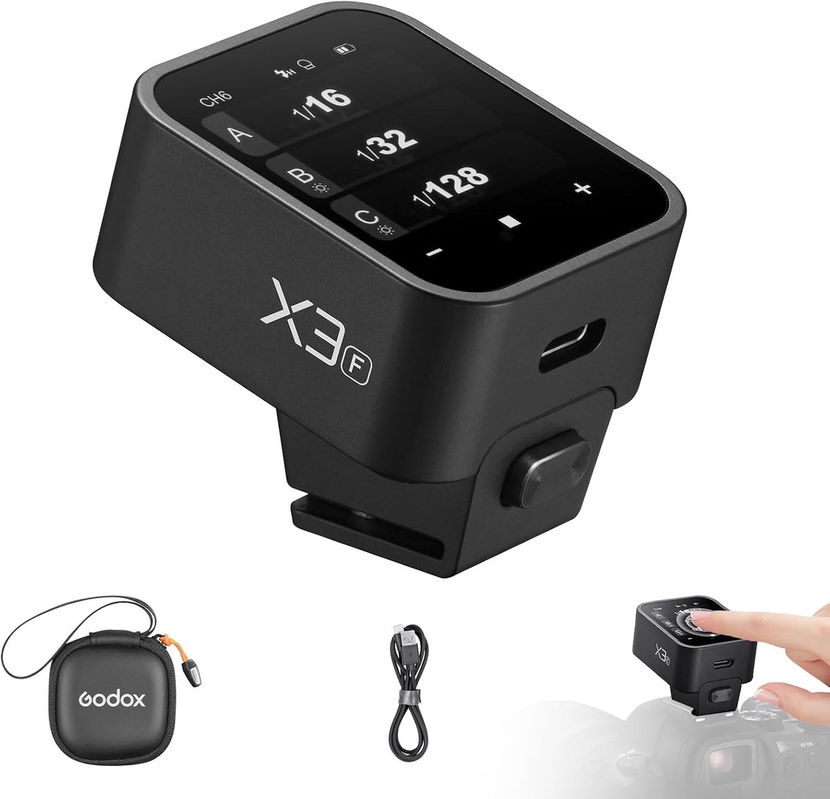 Draadloze Flitser met OLED Touchscreen voor Fujifilm Camera, 2.4GHz, HSS TTL en Oplaadbare Batterij, Ideaal voor Professionele Fotografie