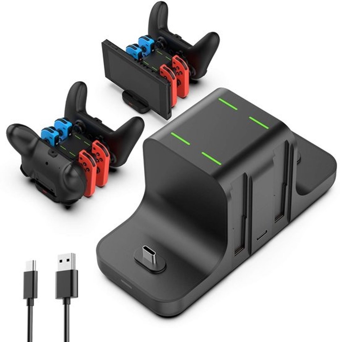 Solidchoice - 6-in-1 LED Oplaadstation voor Switch Controllers