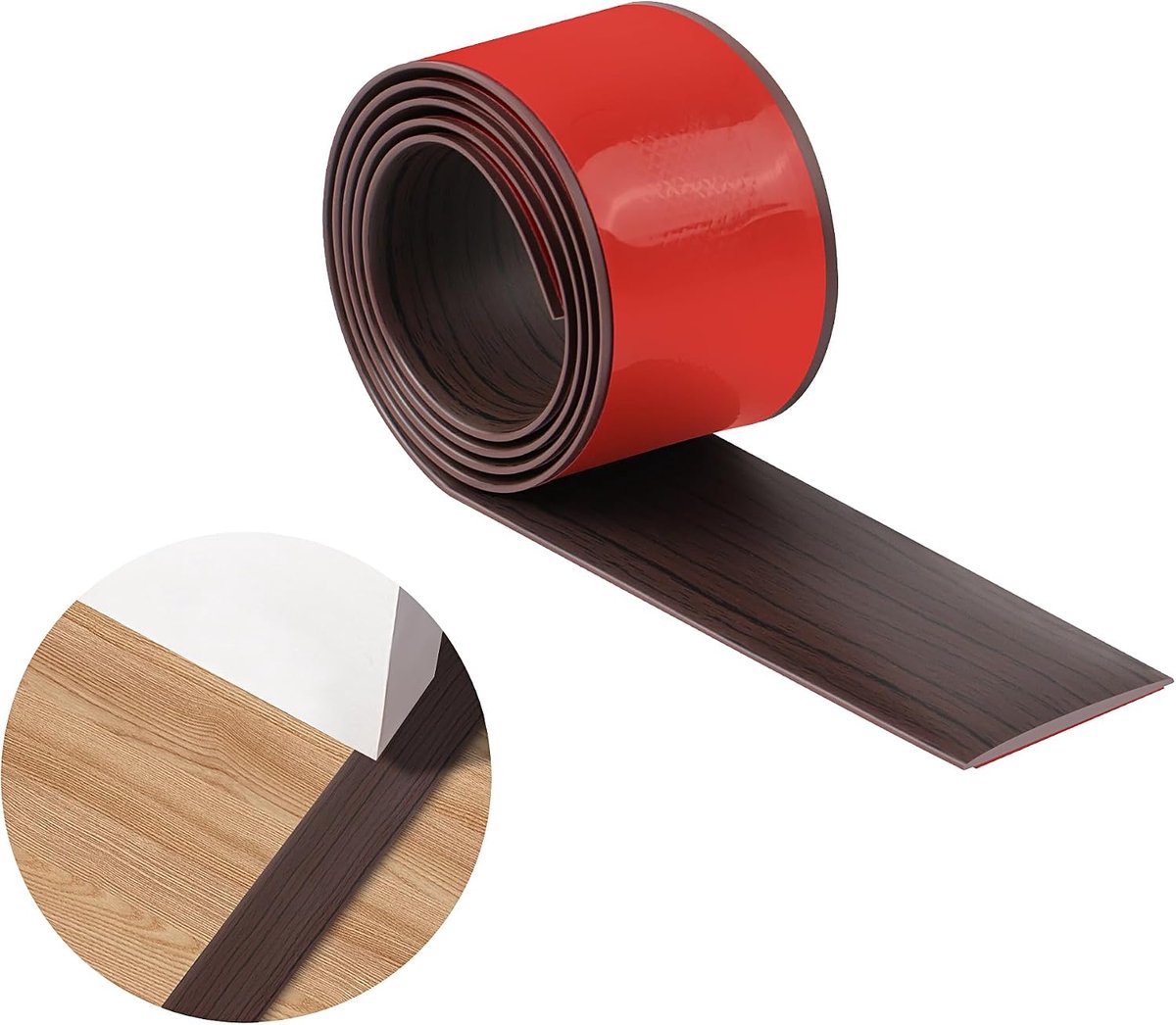 100 cm x 5 cm vloerovergangsstrips, PVC zelfklevende drempelstrips voor deuropeningen, waterdicht en slijtvast, tapijtdeurstrips, geschikt voor randen van deuren, ramen, vloeren