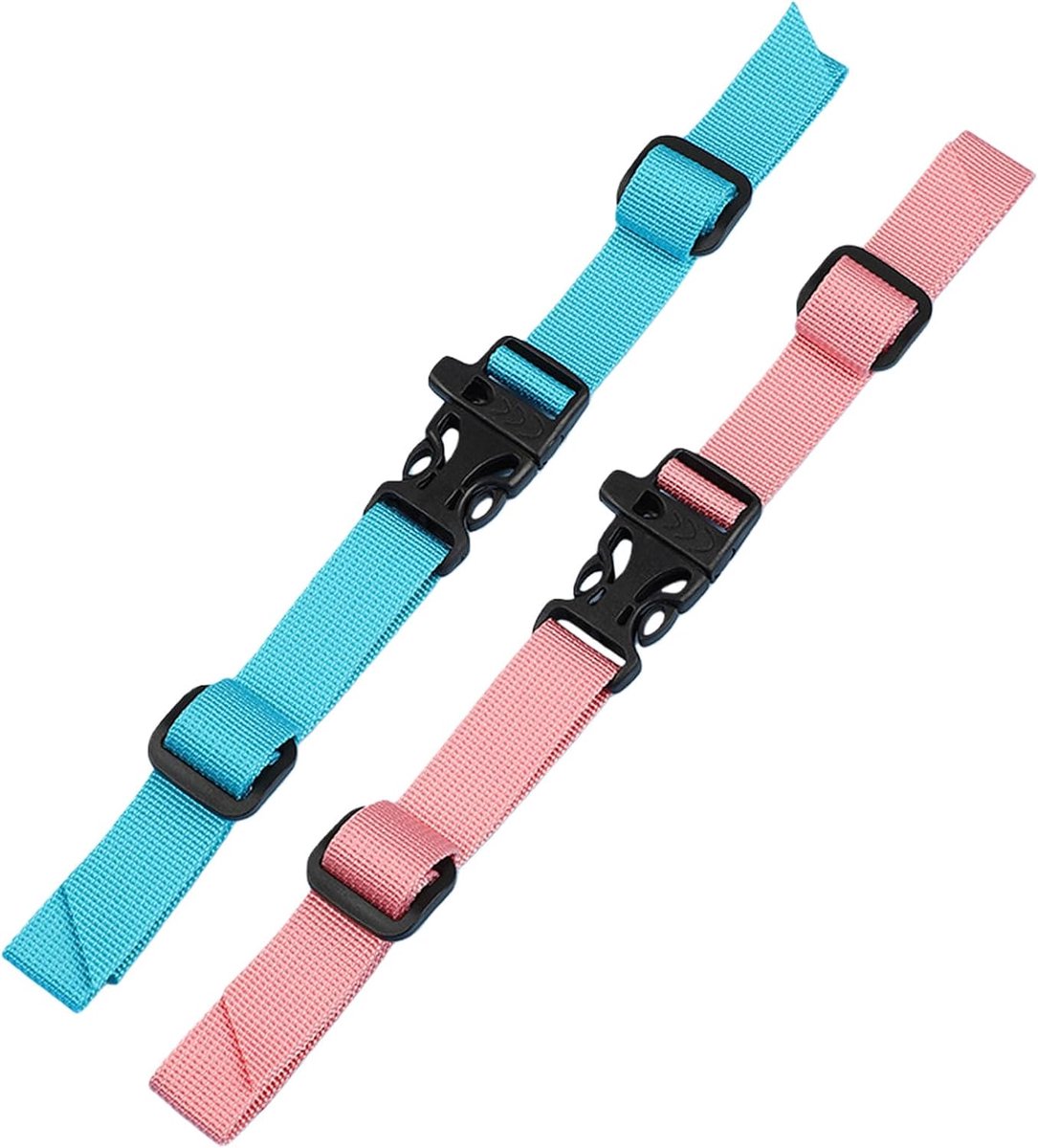 2 stuks 11 x 1,1 inch verstelbare rugzak borstbanden met snelsluiting gespen, universele vervangende borstriemen voor buiten, wandelen, reizen (blauw/roze)