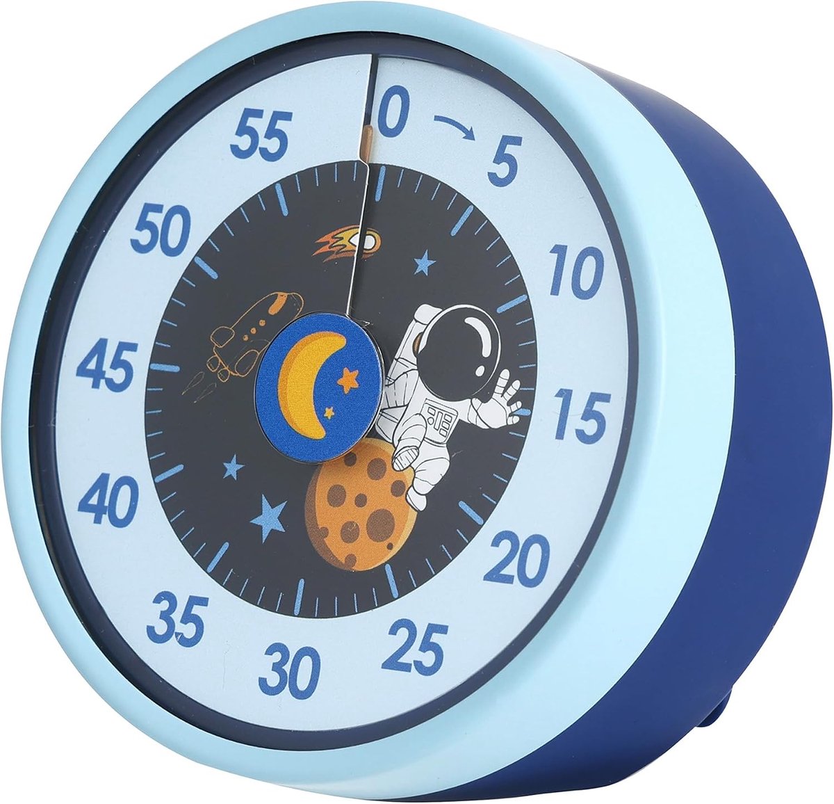 Mechanische en magnetische keukentimer, sterk alarm, magnetische timer, keukentimer voor school, klaslokaal, 3 motieven, astronaut, limoen, konijn, 60 minuten
