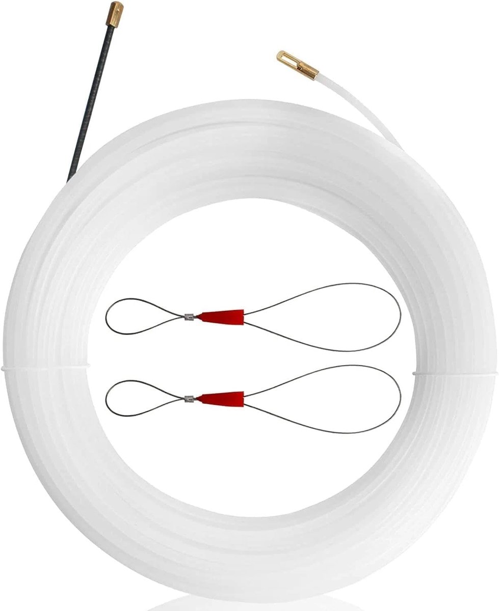 Draadinrijger voor wandkabeltrekker, intrekband 20 m x 4 mm nylon draadtrekker