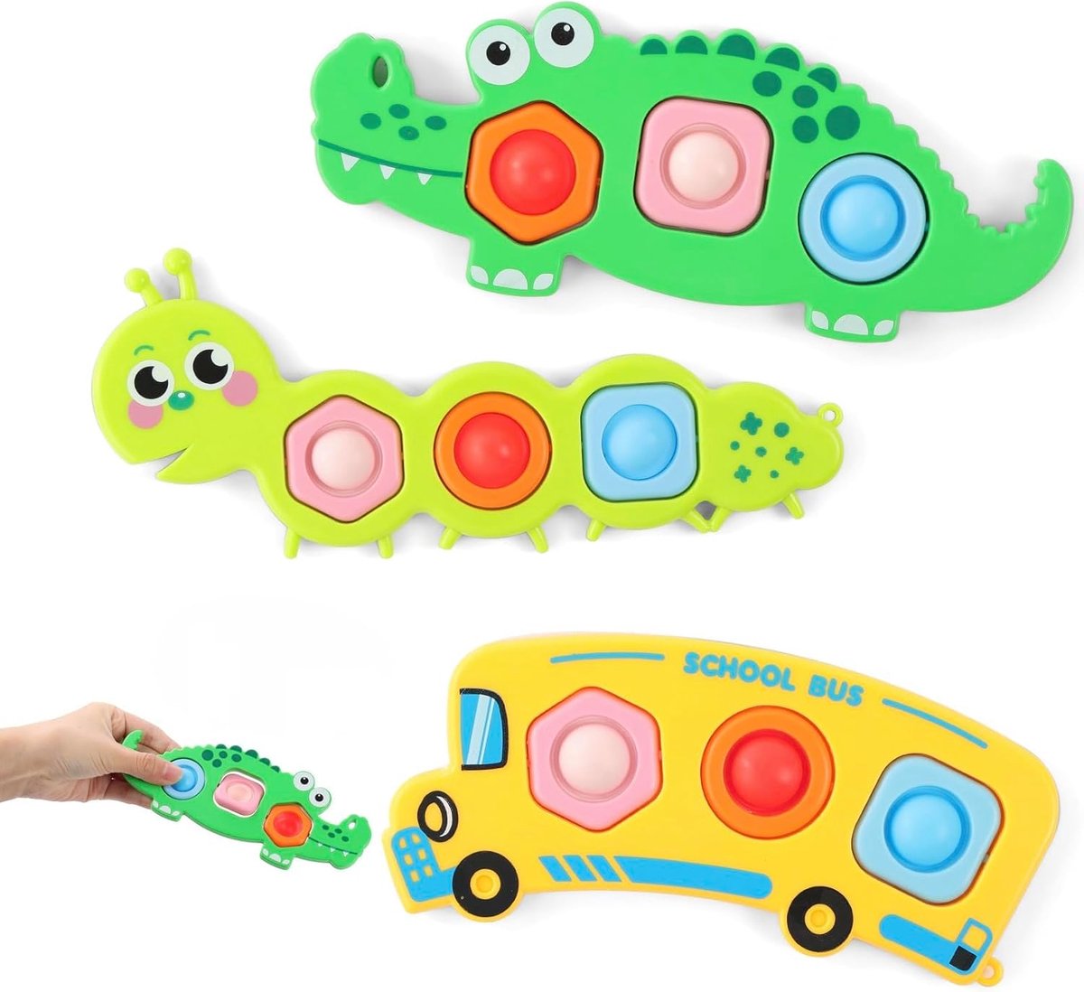 Fidget-speelgoed, 3 Stuks Sensory Drukspeelgoed